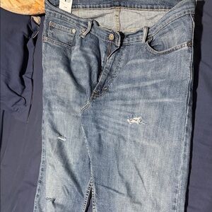 Levi's Light Blue Distressed Straight-Leg Jeans